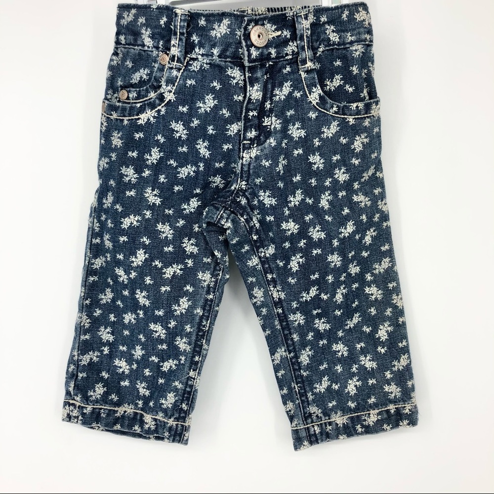 OshKosh Vintage 3T Floral Denim Elastic Waist Jean
